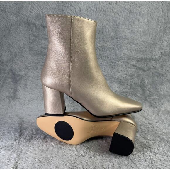 Amalfi by Rangoni Faraona Ankle Boots Women's Gold Booties Italian Leather 5.5 - Picture 5 of 10